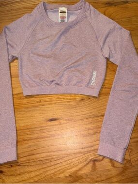 Gymshark Marl Lavender Cropped Long Sleeve Top
